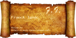 Franck Ignác névjegykártya