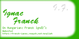 ignac franck business card